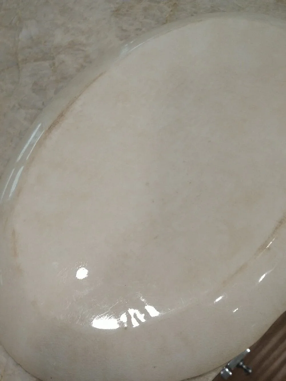 Antique Brown and White Cow Motif Ceramic Serving Platter Signed